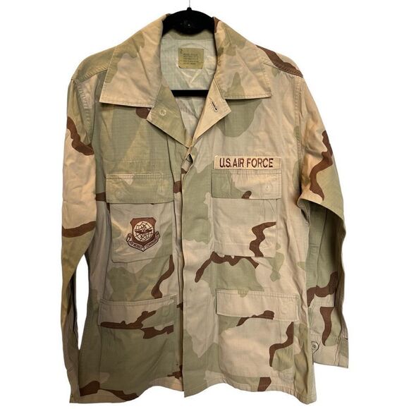 US Military Men's Air Force Desert Camo Coat Tan/Green/Brown Size Medium Reg - Picture 1 of 12